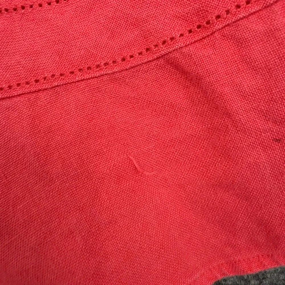 Talbots Skirt Women‎ 16W Red Linen Ruffle Hem Irish Linen A-Line Classic Style